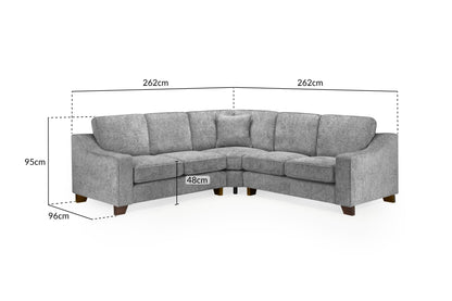 Nebraska Slate Grey Fabric Large Corner Sofa
