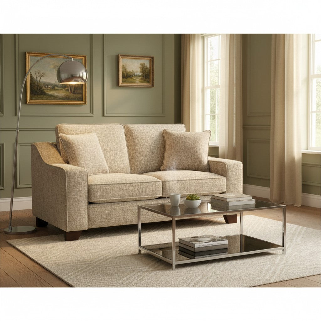 Nebraska Stone Beige Fabric 2 Seater Sofa