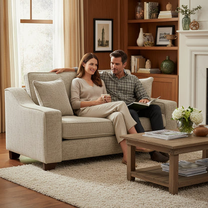 Nebraska Stone Beige Fabric 2 Seater Sofa