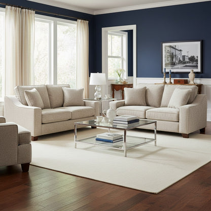 Nebraska Stone Beige Fabric 3+2 Sofa Suite