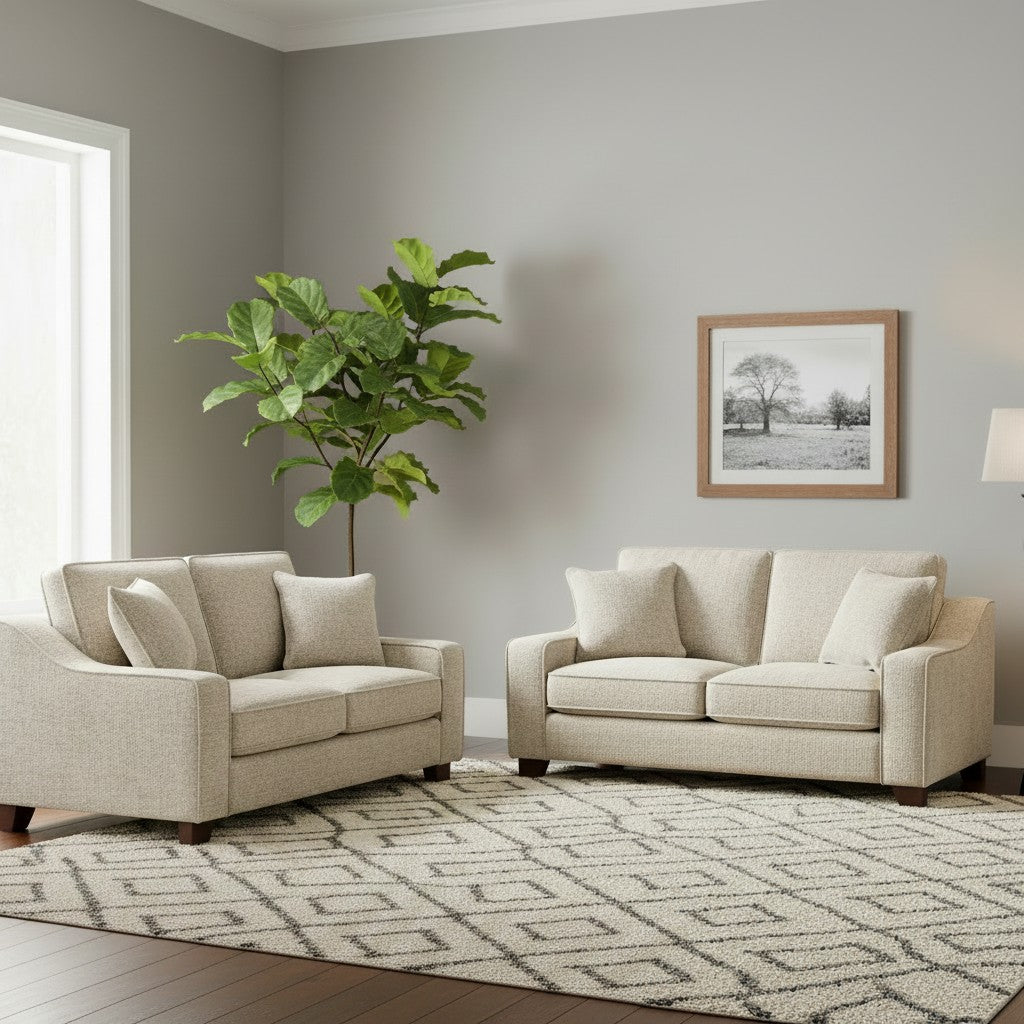 Nebraska Stone Beige Fabric 3+2 Sofa Suite