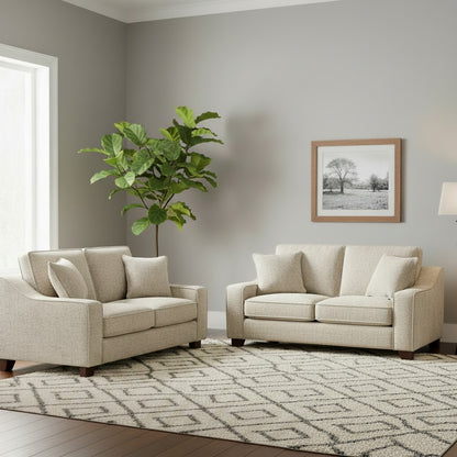 Nebraska Stone Beige Fabric 3+2 Sofa Suite