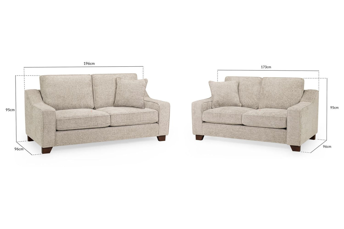 Nebraska Stone Beige Fabric 3+2 Sofa Suite