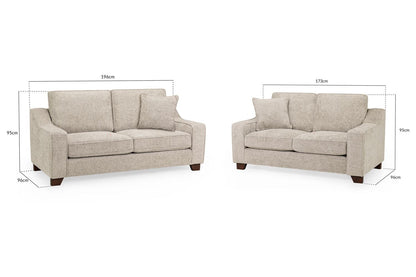 Nebraska Stone Beige Fabric 3+2 Sofa Suite