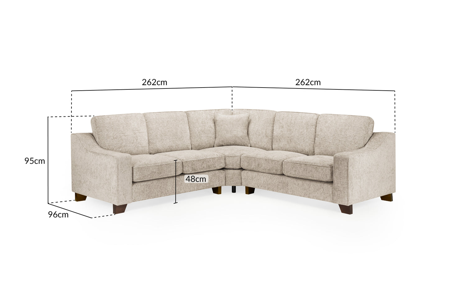 Nebraska Stone Beige Fabric Large Corner Sofa