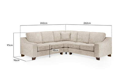 Nebraska Stone Beige Fabric Large Corner Sofa