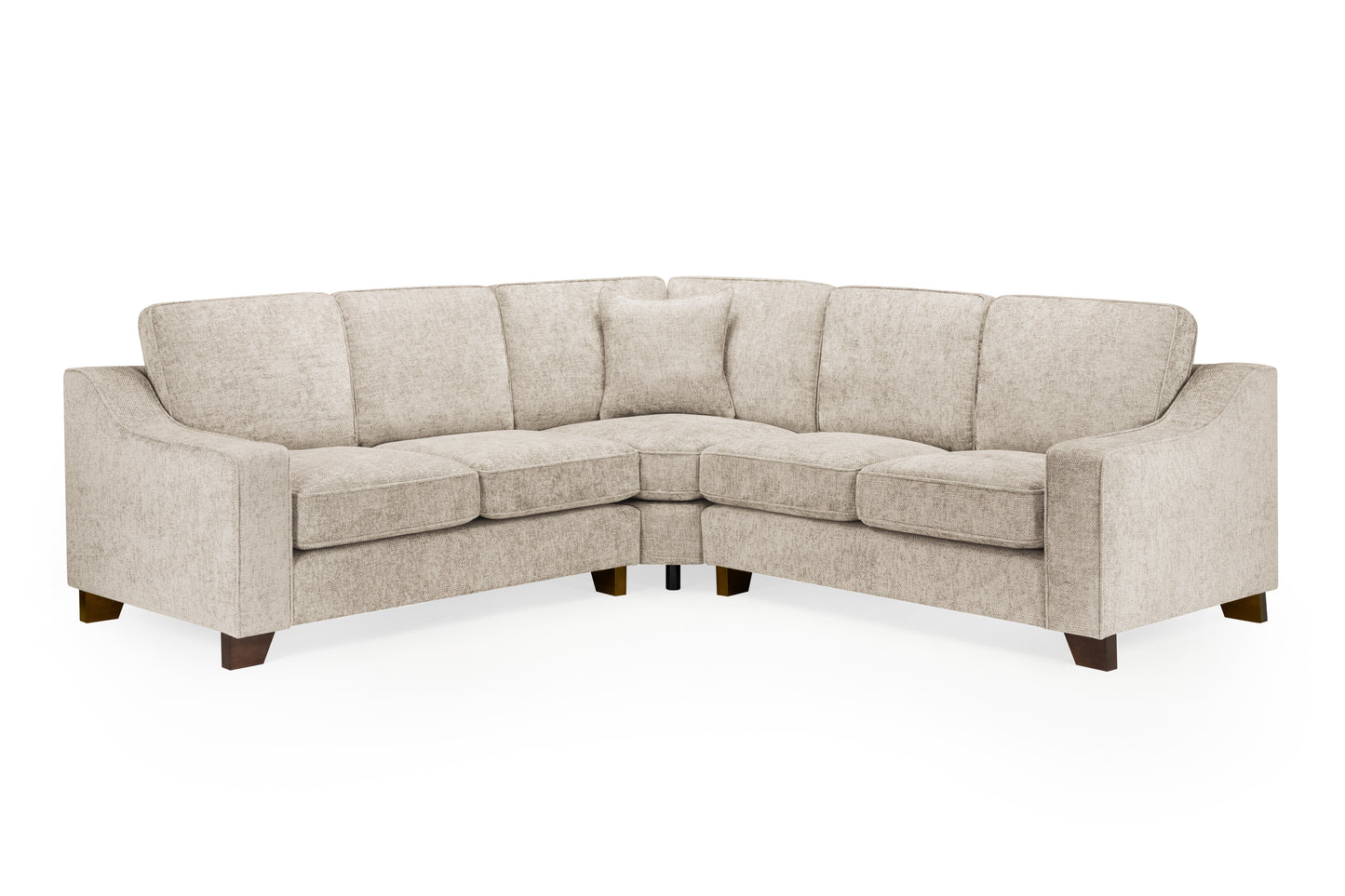 Nebraska Stone Beige Fabric Large Corner Sofa