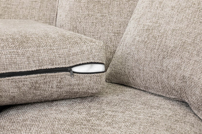 Nebraska Stone Beige Fabric Large Corner Sofa