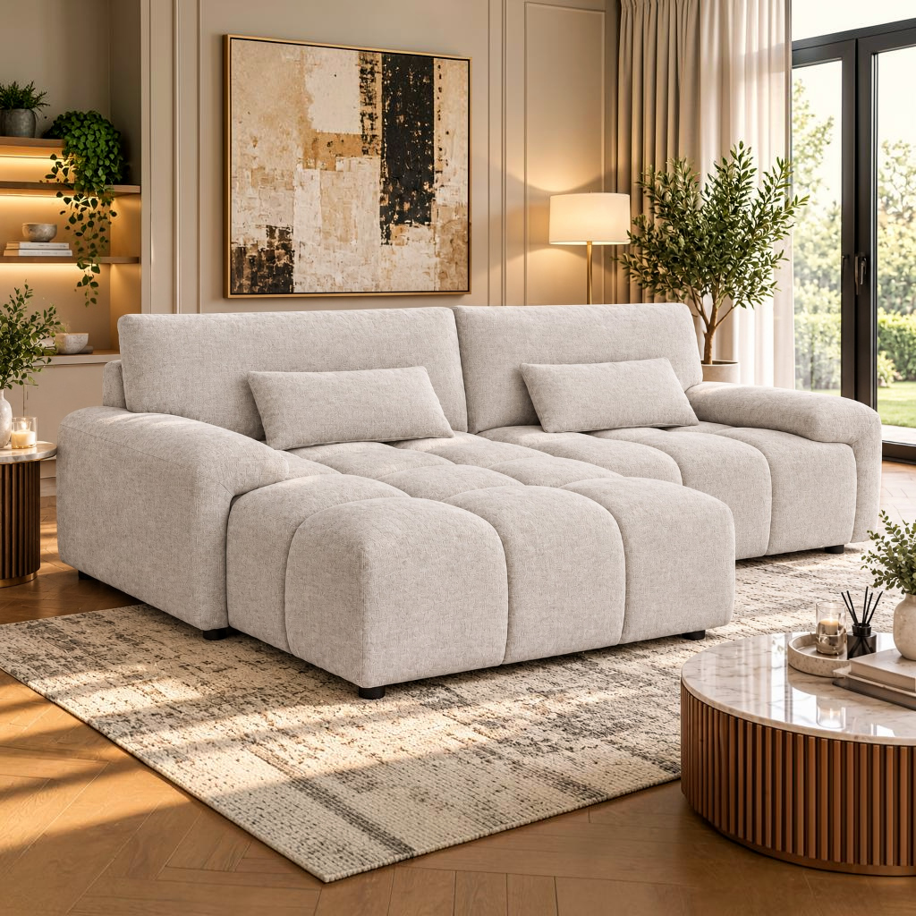 Oakham Grey Fabric Universal Corner Sofa