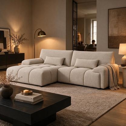 Oakham Mocha Brown Fabric Universal Corner Sofa