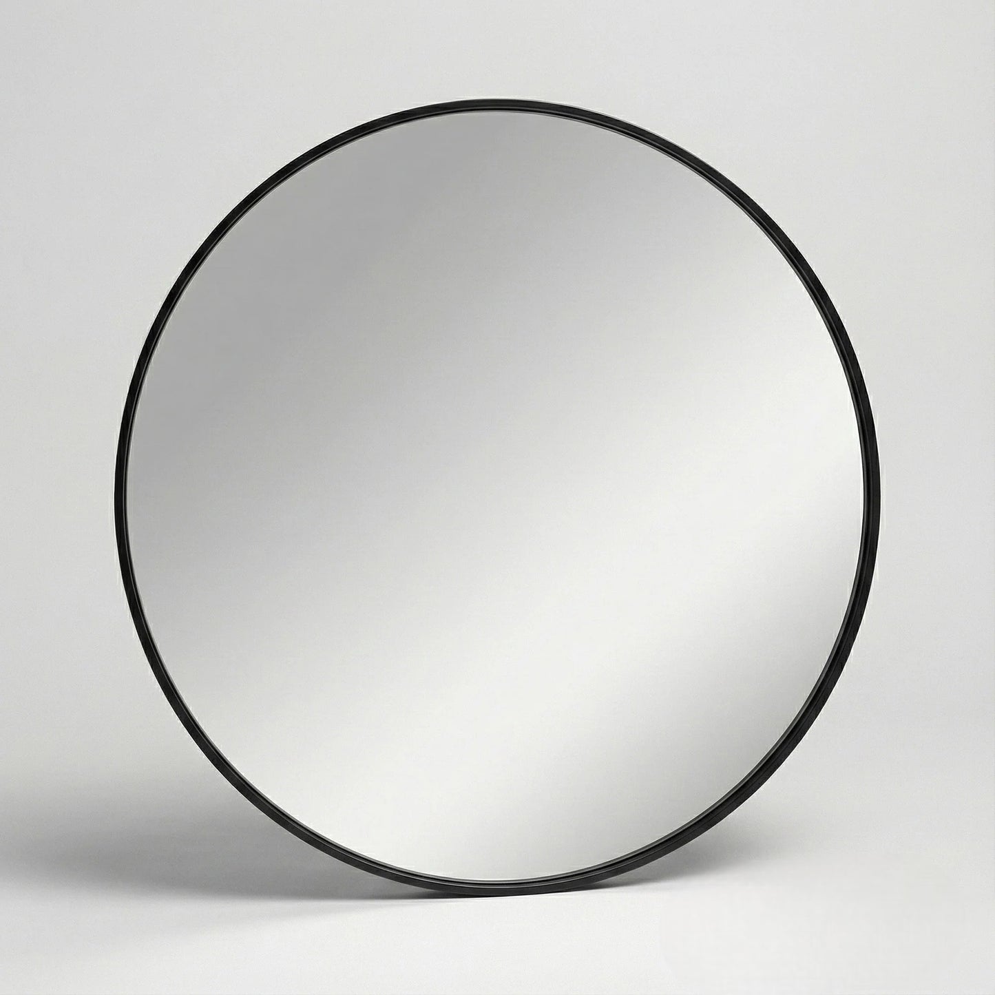 Orbit 80cm Round Classic Modern Design Wall Mirror With Black Aluminium Frame