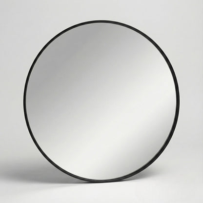 Orbit 80cm Round Classic Modern Design Wall Mirror With Black Aluminium Frame