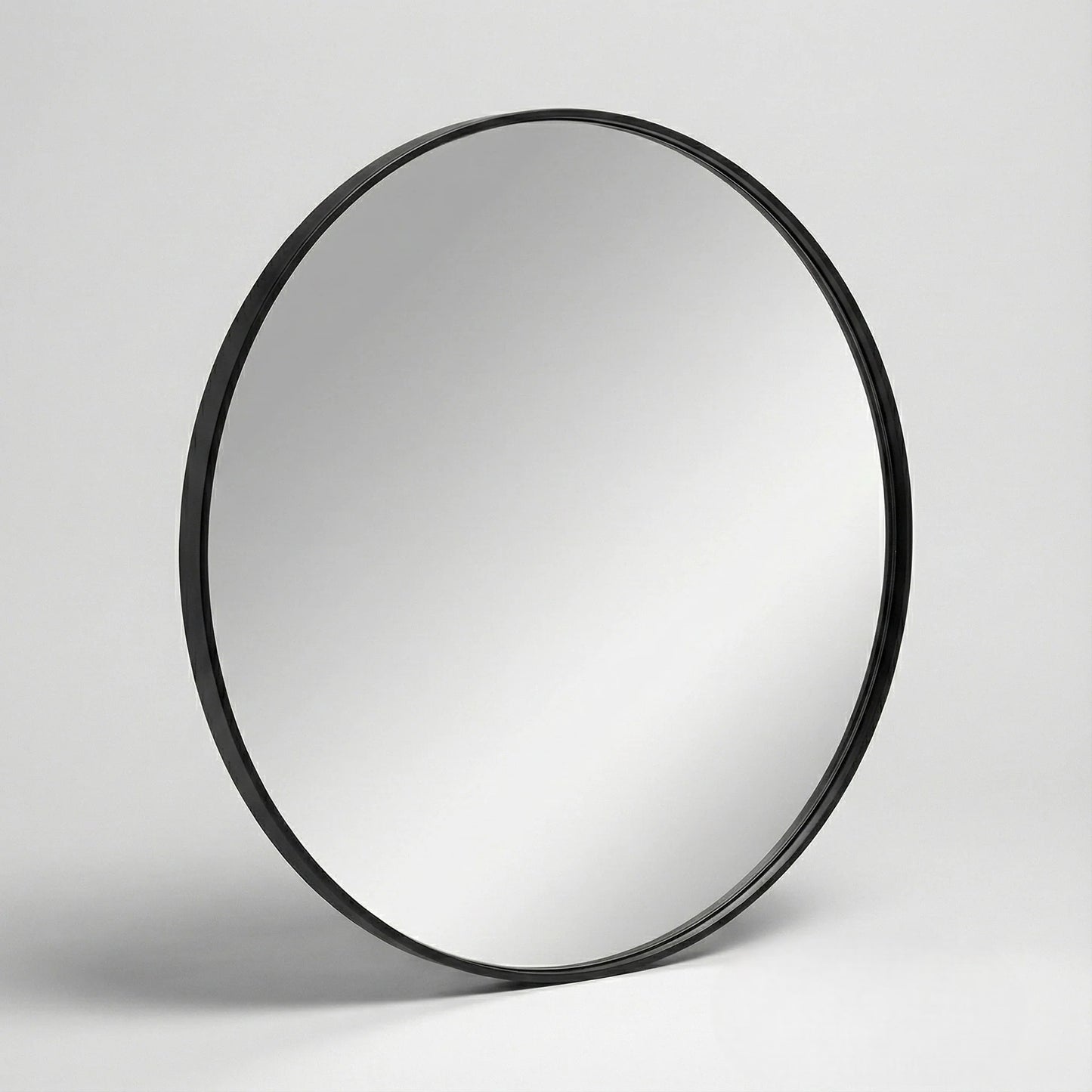 Orbit 80cm Round Classic Modern Design Wall Mirror With Black Aluminium Frame