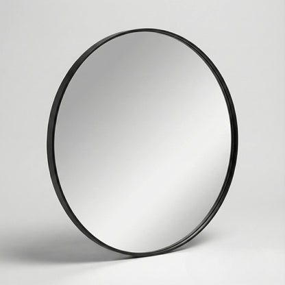 Orbit 80cm Round Classic Modern Design Wall Mirror With Black Aluminium Frame