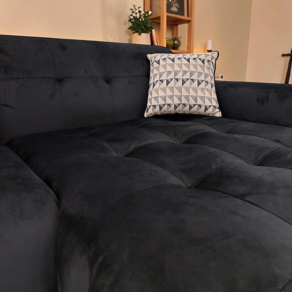 Oslo Open 2 Piece Plan Sofa In Silver Grey Velvet Fabric