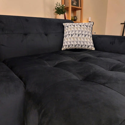 Oslo Open 2 Piece Plan Sofa In Silver Grey Velvet Fabric