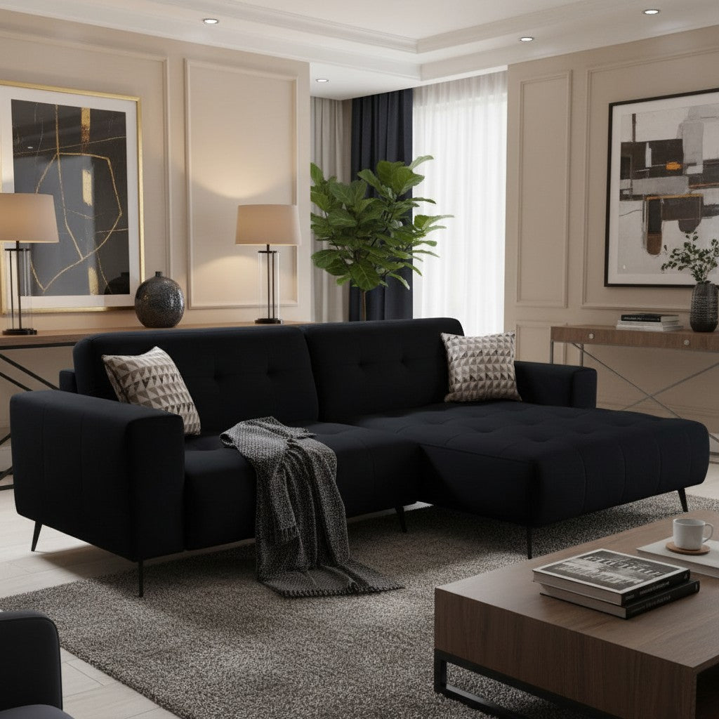 Oslo Open 2 Piece Plan Sofa In Silver Grey Velvet Fabric