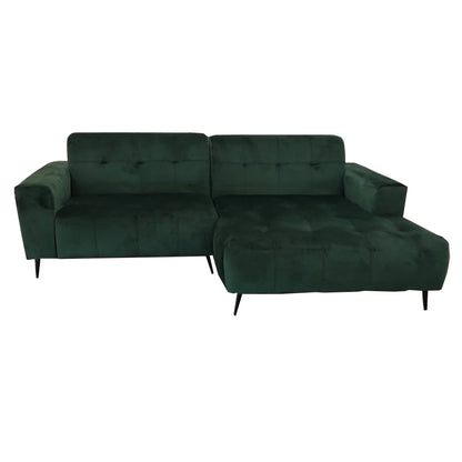 Oslo Open 2 Piece Plan Sofa In Silver Grey Velvet Fabric