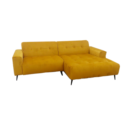 Oslo Open 2 Piece Plan Sofa In Silver Grey Velvet Fabric