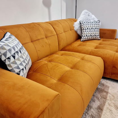 Oslo Open 2 Piece Plan Sofa In Silver Grey Velvet Fabric