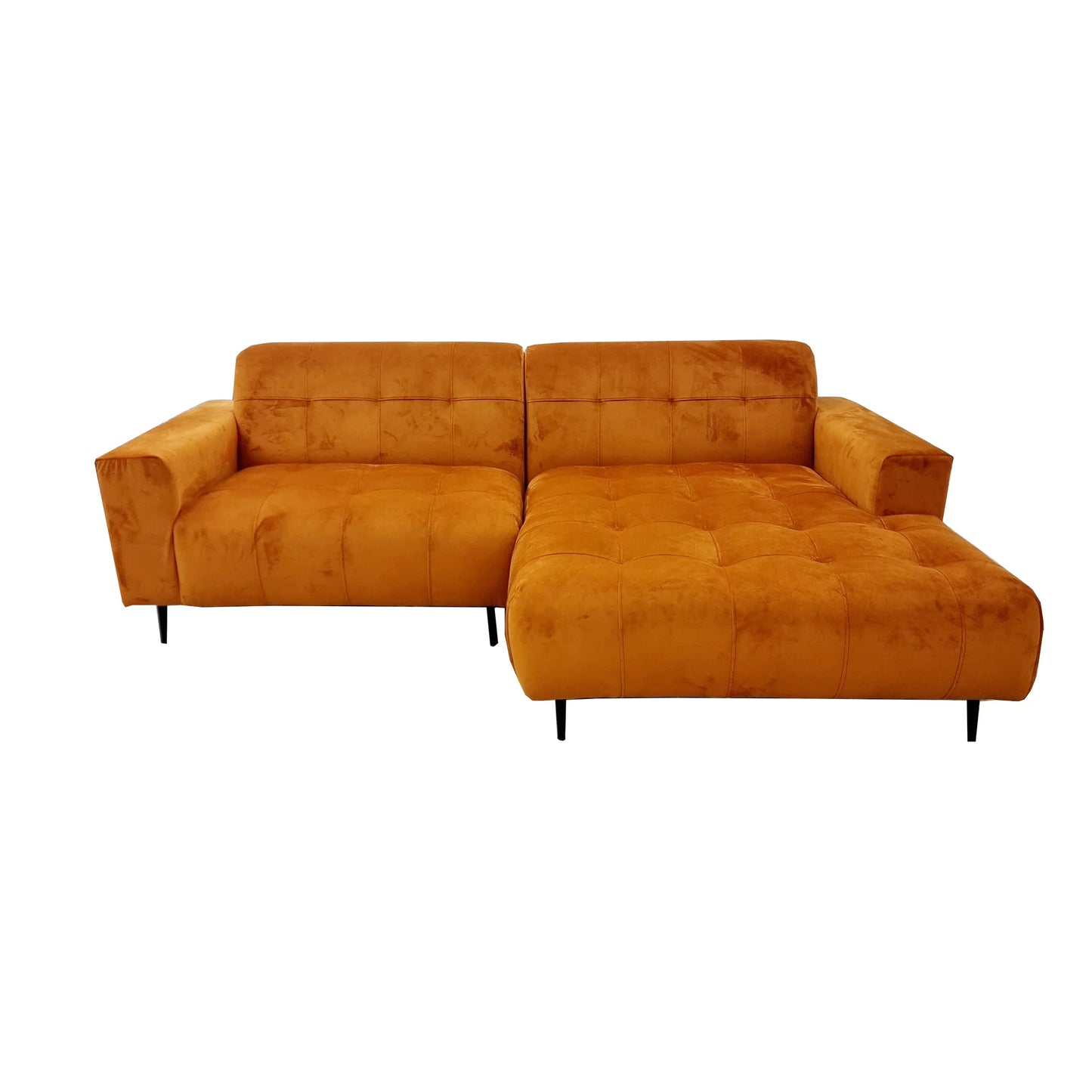 Oslo Open 2 Piece Plan Sofa In Silver Grey Velvet Fabric