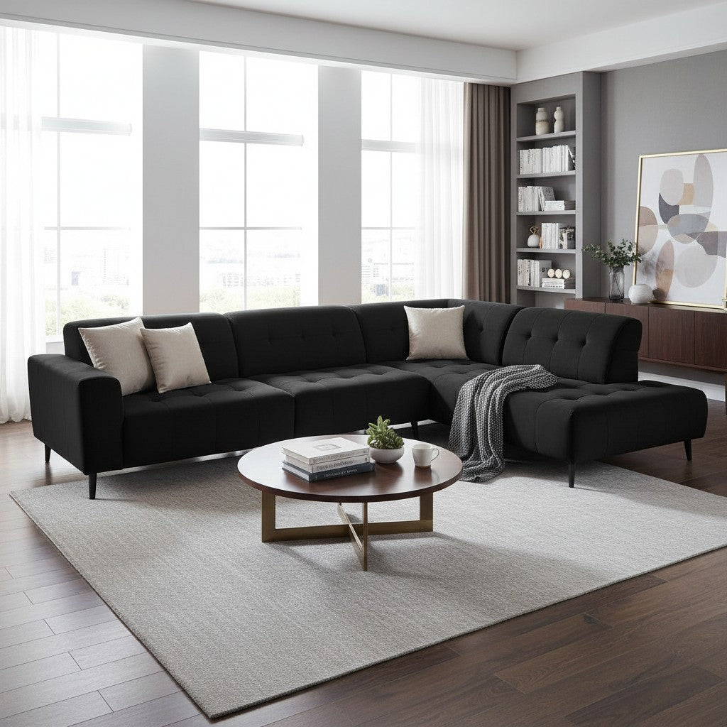 Oslo Open 3 Piece Plan Sofa In Burnt Orange Velvet Fabric