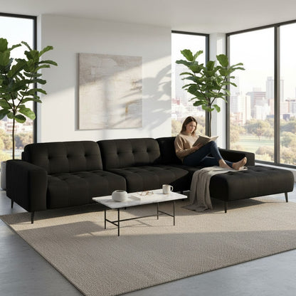 Oslo Open 3 Piece Plan Sofa In Burnt Orange Velvet Fabric