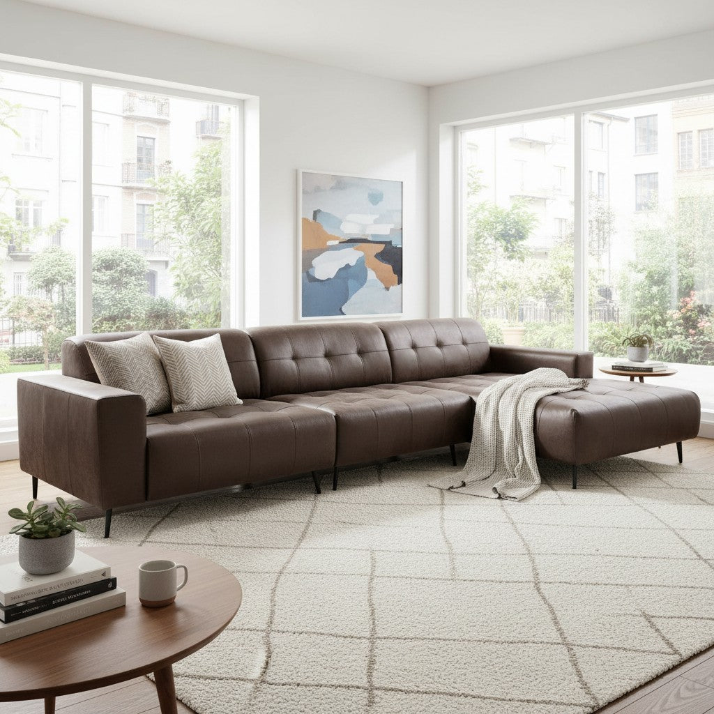 Oslo Open 3 Piece Plan Sofa In Burnt Orange Velvet Fabric