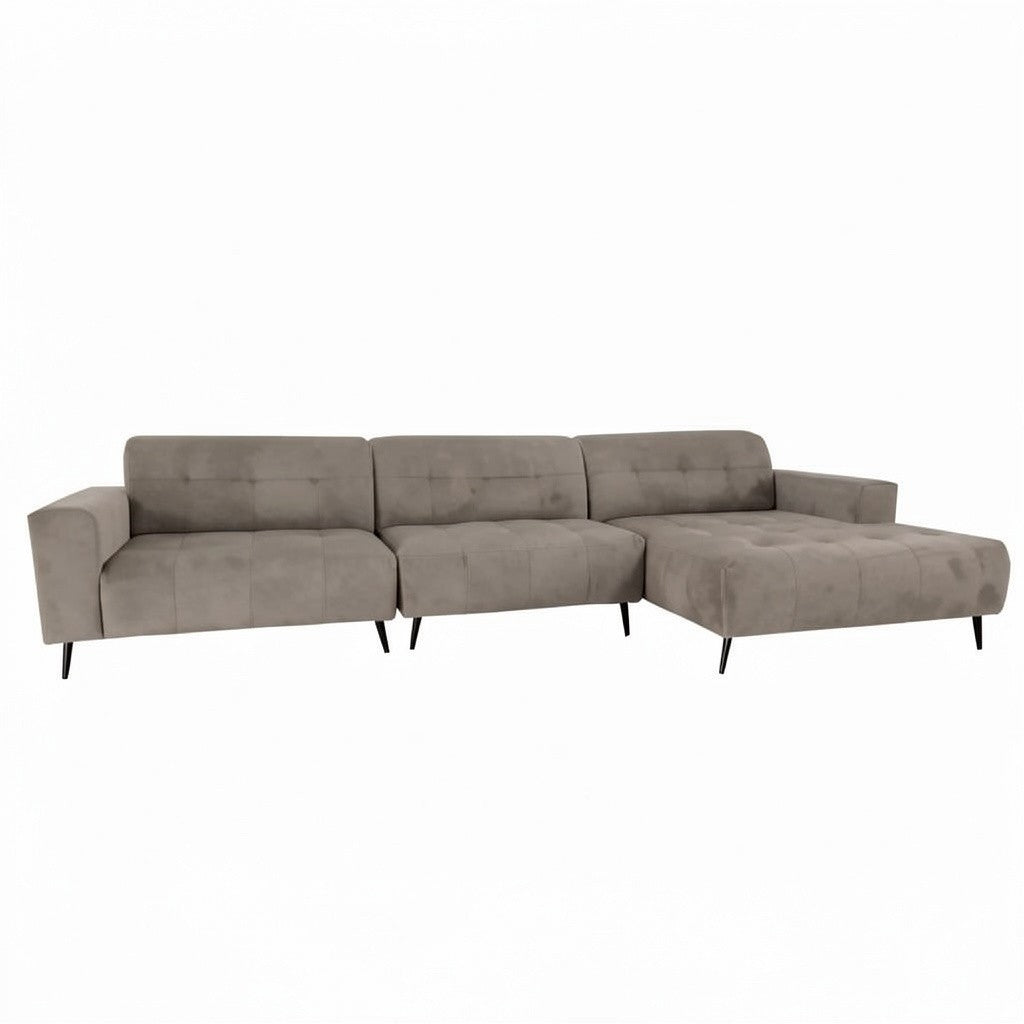 Oslo Open 3 Piece Plan Sofa In Burnt Orange Velvet Fabric