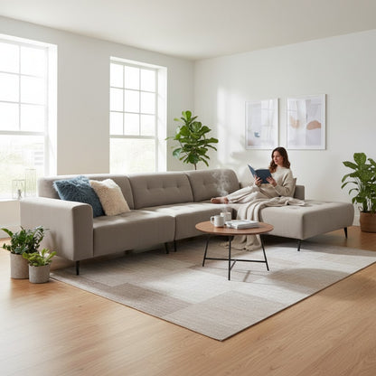 Oslo Open 3 Piece Plan Sofa In Burnt Orange Velvet Fabric
