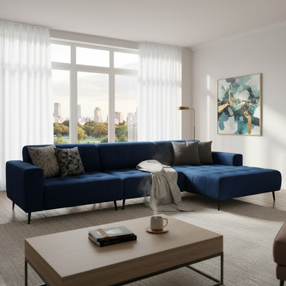 Oslo Open 3 Piece Plan Sofa In Burnt Orange Velvet Fabric