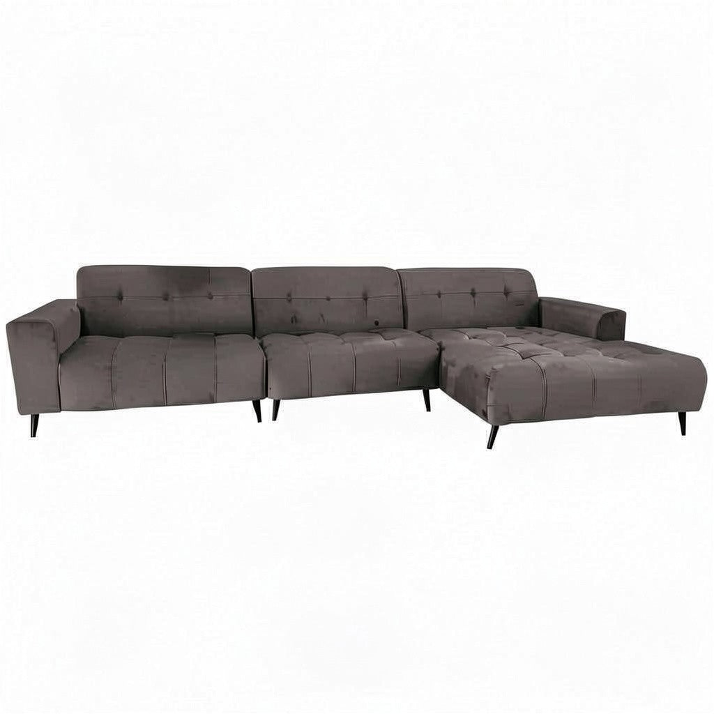 Oslo Open 3 Piece Plan Sofa In Burnt Orange Velvet Fabric