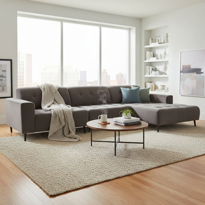 Oslo Open 3 Piece Plan Sofa In Burnt Orange Velvet Fabric