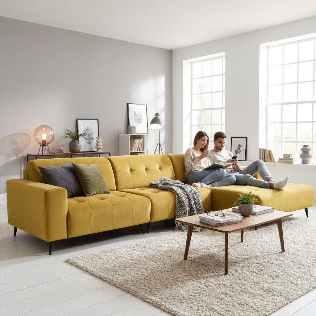 Oslo Open 3 Piece Plan Sofa In Burnt Orange Velvet Fabric