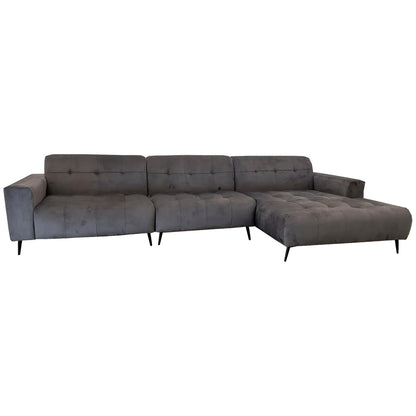 Oslo Open 3 Piece Plan Sofa In Burnt Orange Velvet Fabric