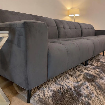 Oslo Open 3 Piece Plan Sofa In Burnt Orange Velvet Fabric