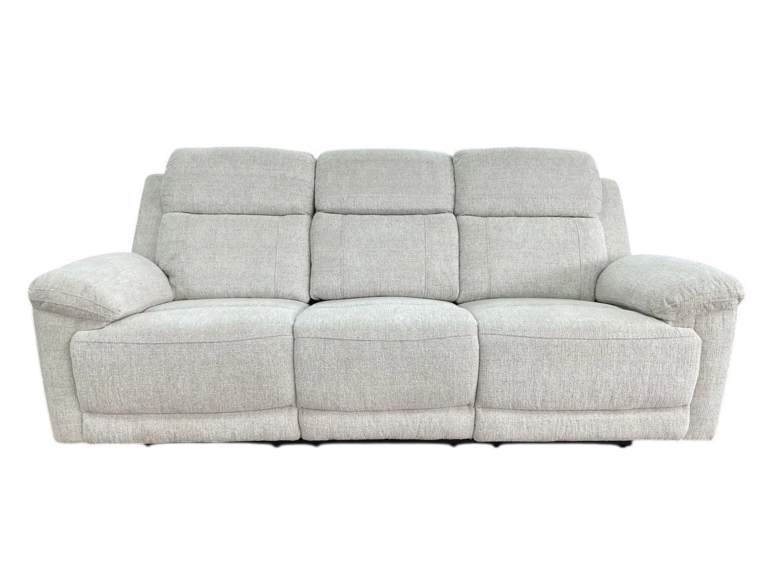 Owen Electric Recliner Beige Fabric 3 Seater Sofa