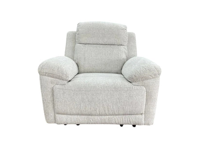 Owen Electric Recliner Beige Fabric Armchair