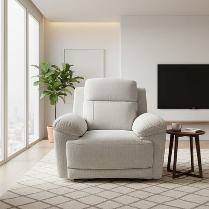 Owen Electric Recliner Beige Fabric Armchair