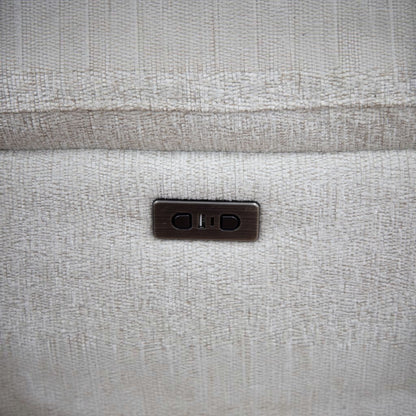 Owen Electric Recliner Beige Fabric Cinema Console Large Corner Sofa