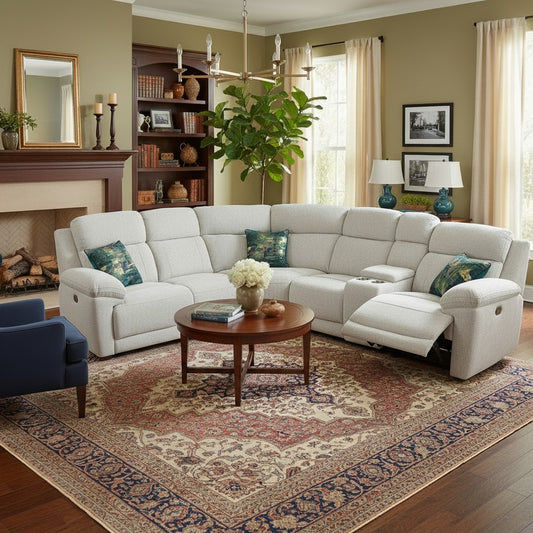 Owen Electric Recliner Beige Fabric Cinema Console Large Corner Sofa