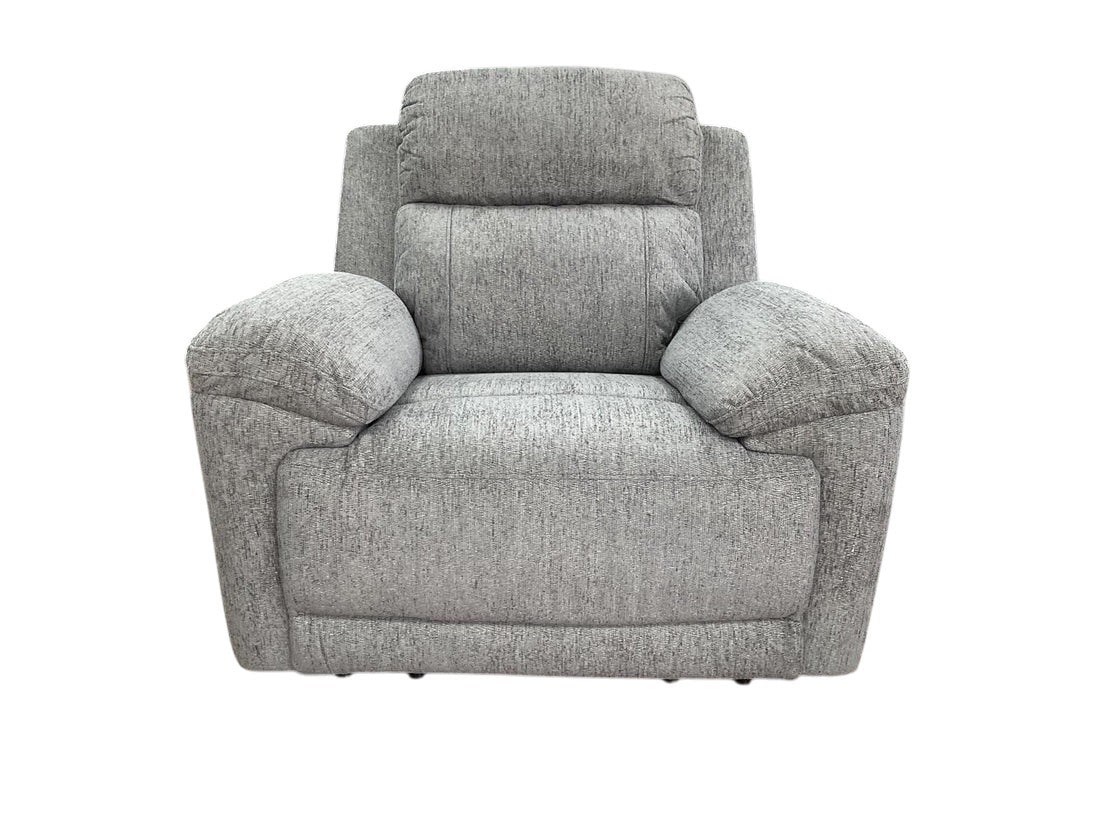 Owen Electric Recliner Grey Fabric Armchair