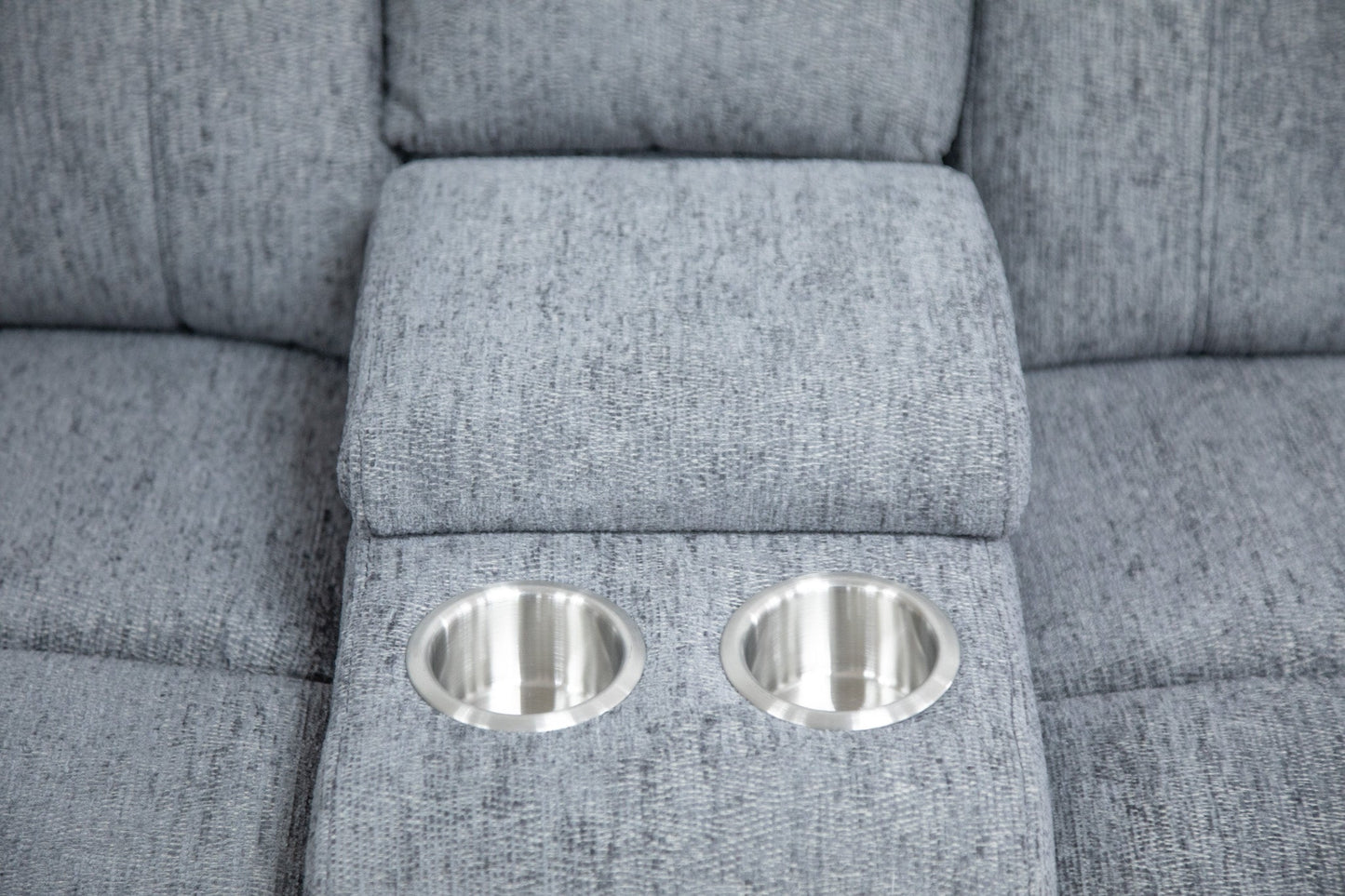 Owen Electric Recliner Grey Fabric Cinema Console Large Corner Sofa