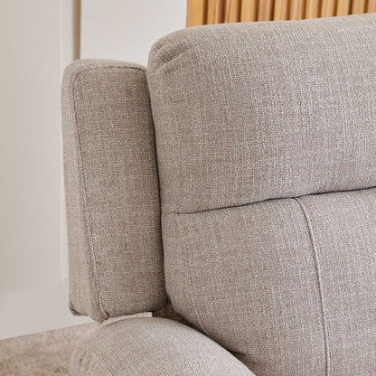 Owen Electric Recliner Beige Fabric Armchair