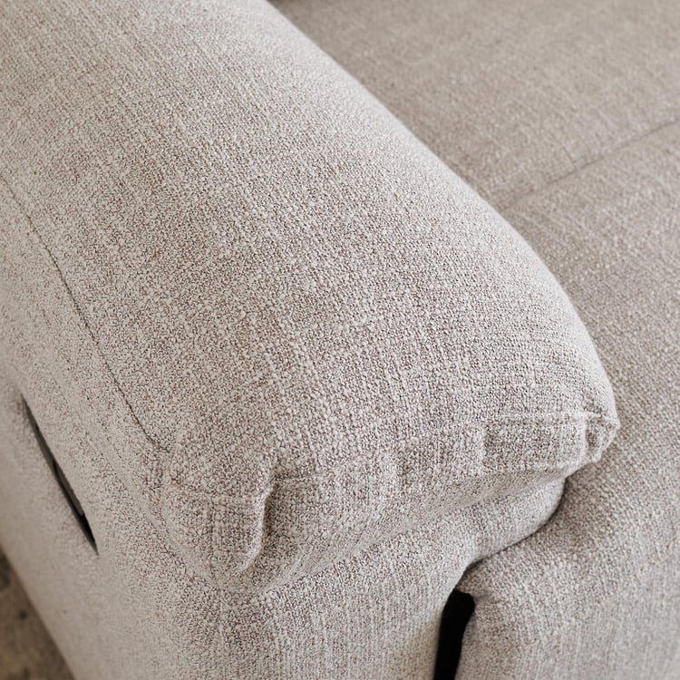 Owen Electric Recliner Beige Fabric Cinema Console 2 Seater Sofa