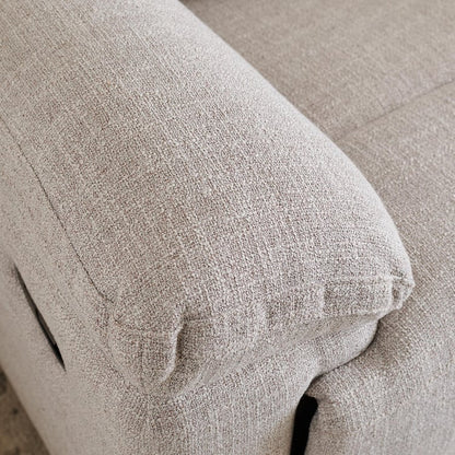 Owen Electric Recliner Beige Fabric Cinema Console 2 Seater Sofa