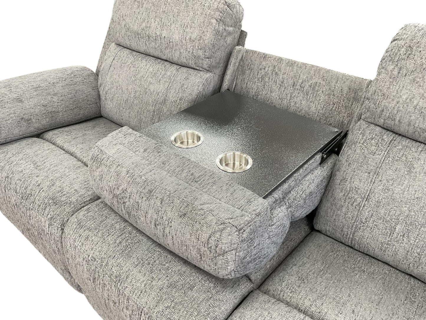 Owen Electric Recliner Grey Fabric Cinema Console 3 Seater Sofa