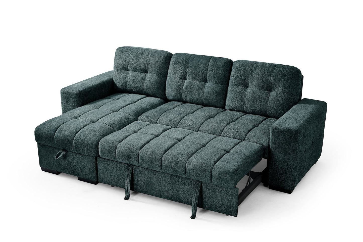 Palermo Blue Fabric Universal Sofabed Storage Corner Sofa