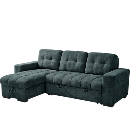 Palermo Blue Fabric Universal Sofabed Storage Corner Sofa