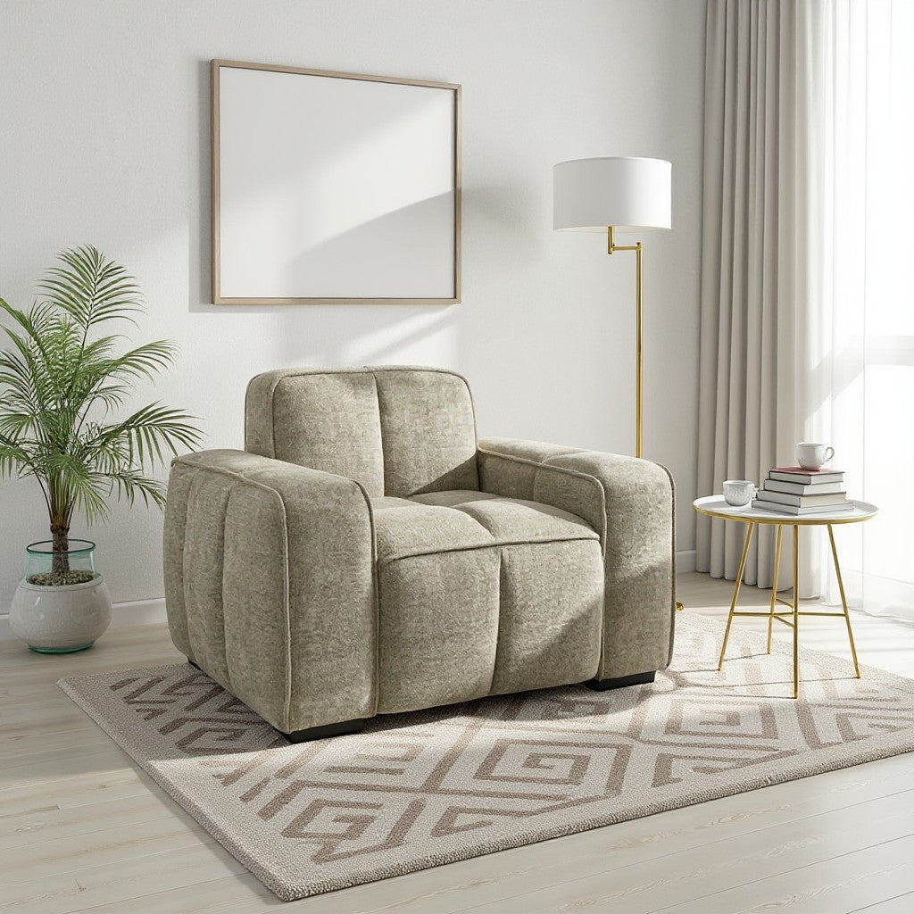 Paris Beige Fabric Armchair